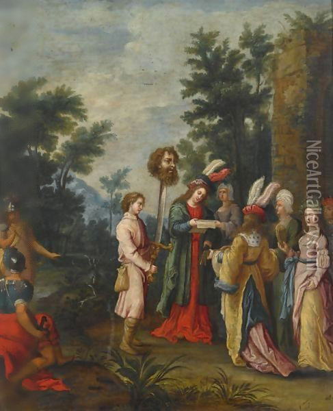 David With The Head Of Goliath Oil Painting - Frans II Francken