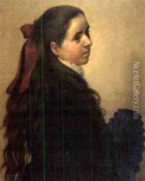 Portrat Der Louise Rudisuhli Oil Painting - Traugott Hermann Ruedisuehli