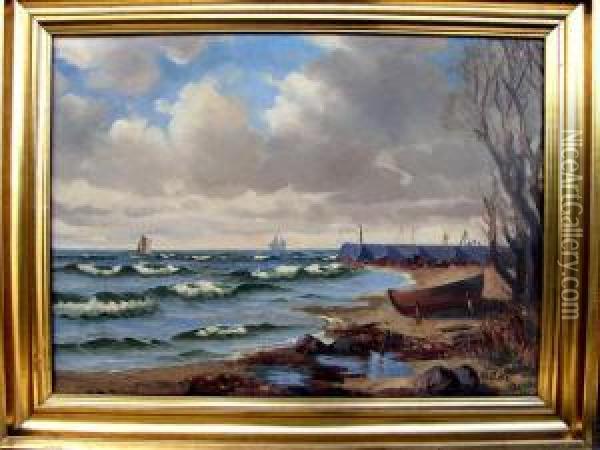 Segelschiffe Vor Dem Kopenhagener Hafen Oil Painting - Bille Carl Wilhelm