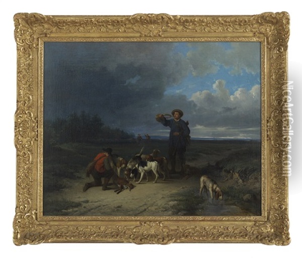 The Fox Hunt Oil Painting - Adrien Ferdinand de Braekeleer