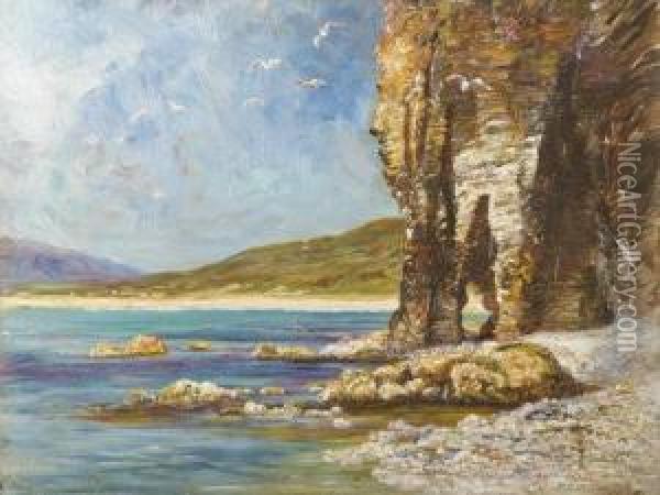 Cathedral Rocks, Achill Oil Painting - Francis S. Walker
