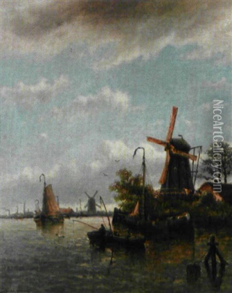 Vue De Papendrecht Oil Painting - Auguste Henri Musin