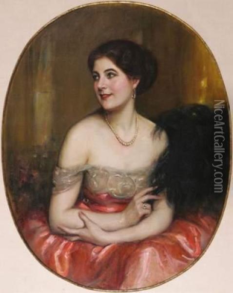 Portrait De Femme Oil Painting - Jules Cayron