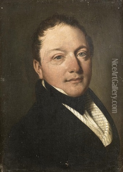 Portrait D'homme De Trois Quart Oil Painting - Louis Leopold Boilly
