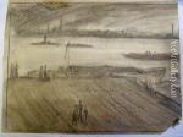 Study Of The Thames Oil Painting - James Abbott McNeill Whistler