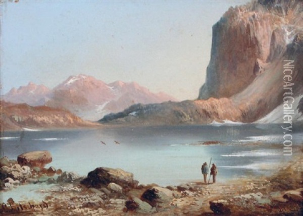 Lac De L'echaude En Oisans Oil Painting - Louis Ritschard