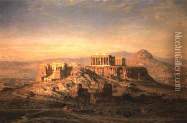 The Acropolis, Athens Oil Painting - Ernest Karl Eugen Koerner