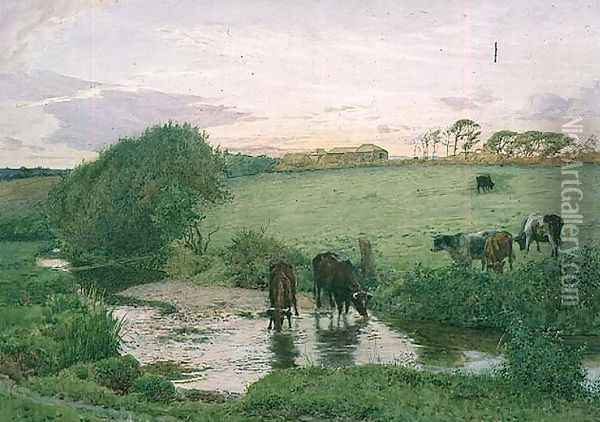 Near St. Mawgan, Cornwall Oil Painting - Edward Frederick Brewtnall