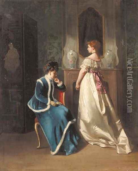 The Visitor Oil Painting - Gustave Jean Jacquet