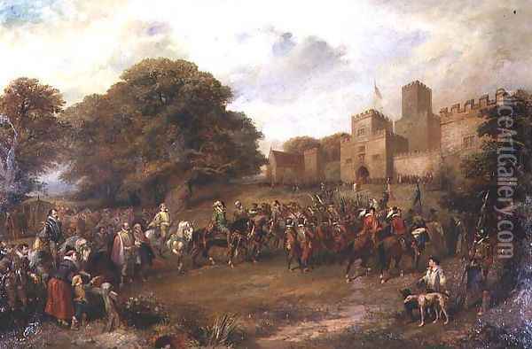 Visit of James I to Houghton Tower, 1617 Oil Painting - George Cattermole