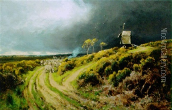 The Approaching Storm Oil Painting - Arthur William Redgate