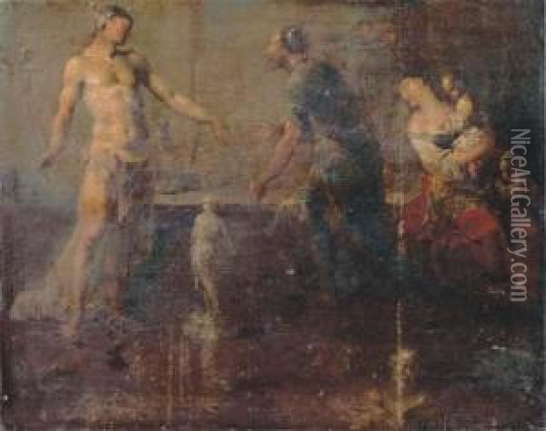 Mercury In The Sculptor's Studio Oil Painting - Januarius Zick