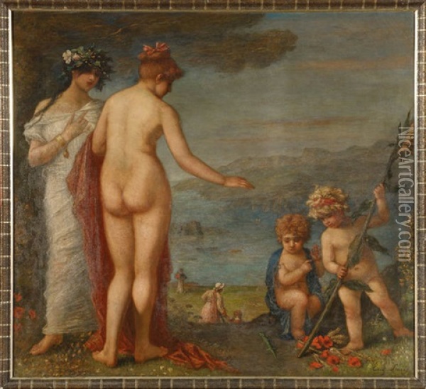 Les Baigneuses Au Lezard Oil Painting - Eugene Smits