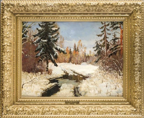 Verschneite Waldlichtung Oil Painting - Stanislaw Zukowski