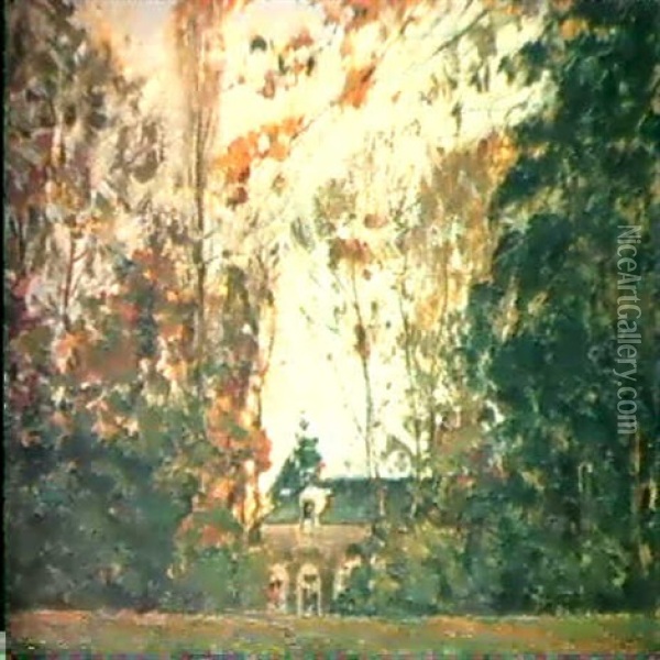 Das Haus In Den Baumen Oil Painting - Paul Emile Lecomte