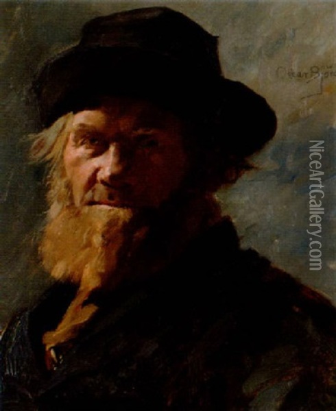 Fiskare, Skagen Oil Painting - Gustaf-Oskar Bjoerk