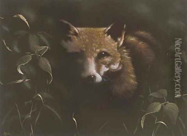 Fox at night Oil Painting - John Higginbotham