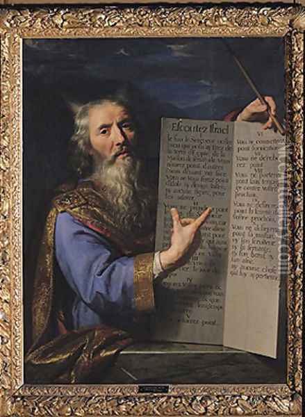 Moses with the Tablets of the Law, 1663 Oil Painting - Philippe de Champaigne