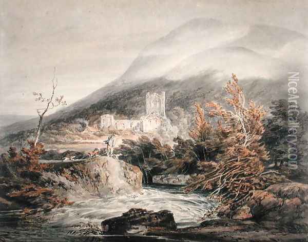 Llanthony Abbey, Monmouthshire, c.1792 Oil Painting - Joseph Mallord William Turner
