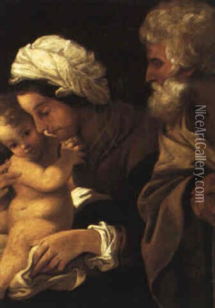 The Holy Family With The Infant St. John Oil Painting - Bartolomeo Schedoni