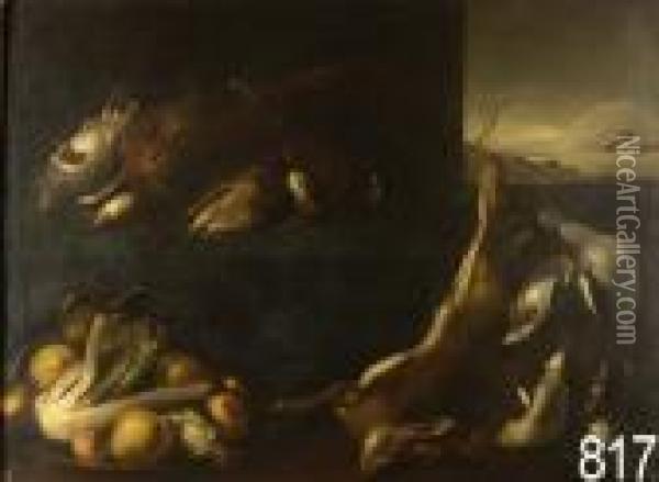 Natura Morta Con Cacciagione Oil Painting - Jan Baptist Weenix