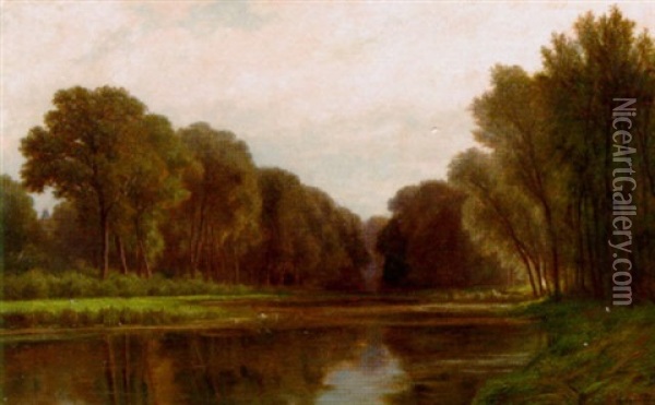 An Extensive River Landscape Oil Painting - Adrianus van Everdingen