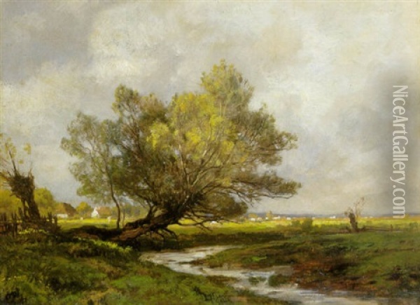 Flusslandschaft Oil Painting - Otto Froelicher