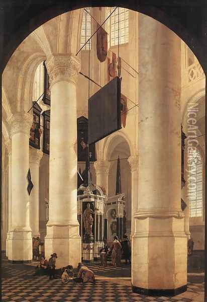 New Church in Delft with the Tomb of Willem the Silent 1650 Oil Painting - Gerard Houckgeest