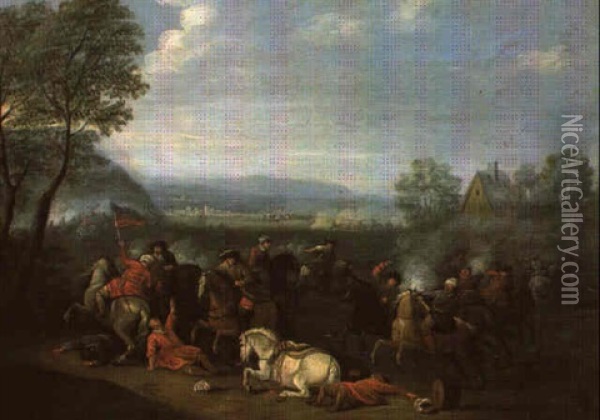 Reiterschlacht Oil Painting - Karel Breydel