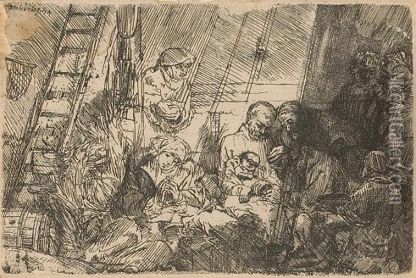 The Circumcision In The Stable Oil Painting - Rembrandt Van Rijn