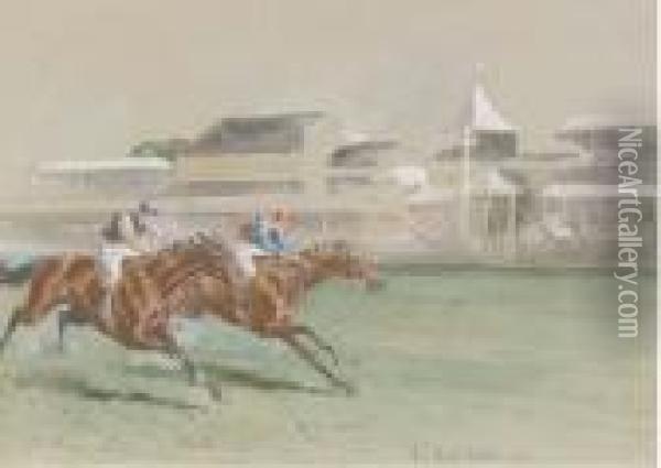 Baldur Wins!, The Ascot Stakes Oil Painting - John Beer
