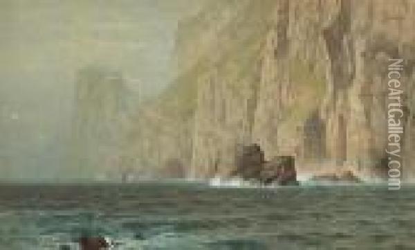 Coastal Cliffs Oil Painting - William Trost Richards