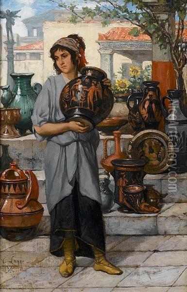 The Vase Seller Oil Painting - Victor Lagye