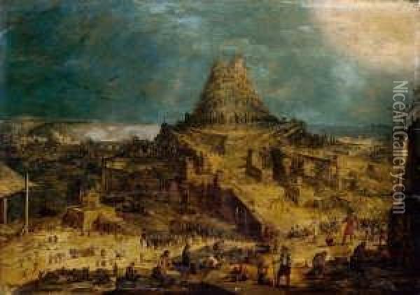 Der Turmbau Zu Babel. Oil Painting - Hendrick van Cleve