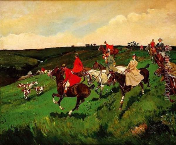 Chasse A Courre Oil Painting - Ernest Alexandre Bodoy