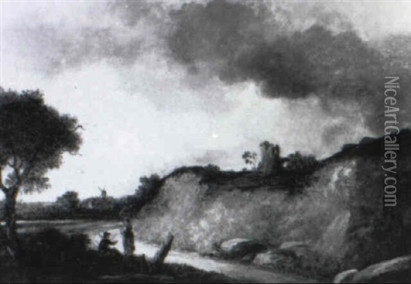 Le Chemin Du Moulin Oil Painting - Georges Michel