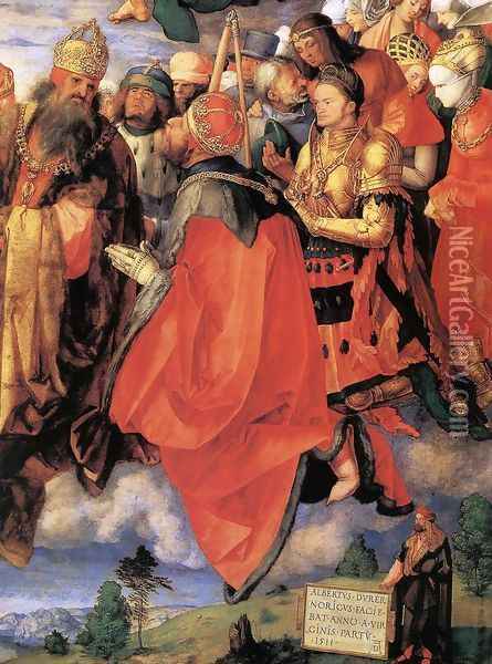 The Adoration of the Trinity (detail 3) Oil Painting - Albrecht Durer