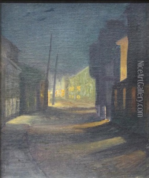 Street At Night Oil Painting - Charles Rollo Peters