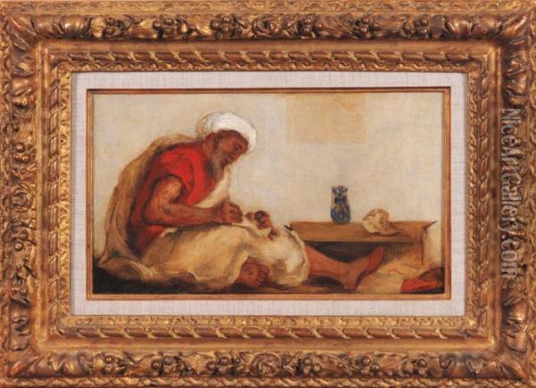 Turc Ecrivant Oil Painting - Eugene Delacroix