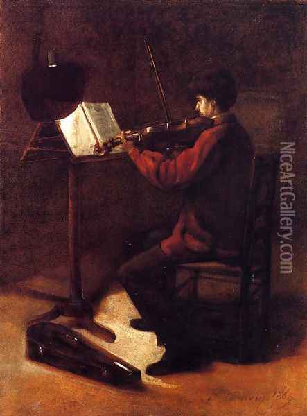Violinist Oil Painting - Francois Bonvin