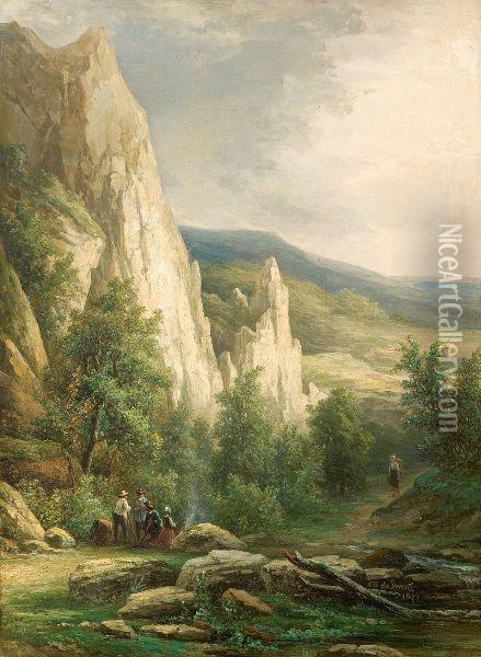 Rest In The Mountains Oil Painting - Corstiaan Hendrikus De Swart