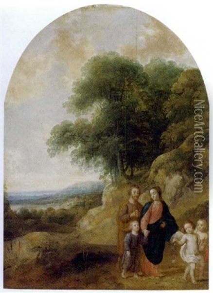 An Extensive Landscape With The Return From Egypt Oil Painting - Balthasar Beschey