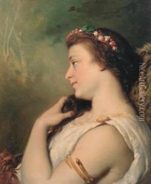 A Classic Beauty Oil Painting - Pierre Oliver Joseph Coomans
