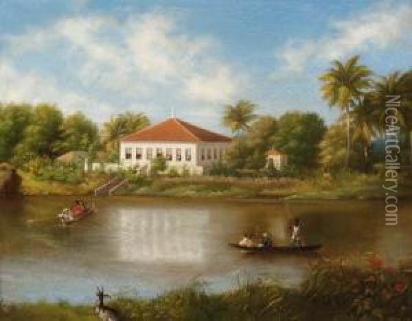 House In Pernambuco Oil Painting - Louis Schlappritz