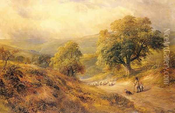 Cross-O-Th-Hands, Derbyshire Oil Painting - George Turner