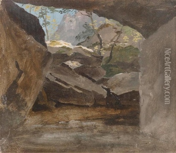 Felsenlandschaft Oil Painting - Friedrich Salathe