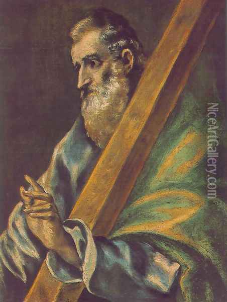 Apostle St Andrew c. 1610 Oil Painting - El Greco (Domenikos Theotokopoulos)