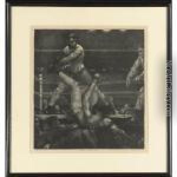 Dempsey Through The Ropes (mason 182) Oil Painting - George Wesley Bellows