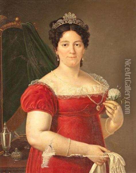 Retrato Femenino Oil Painting - Luis, El Canario De La Cruz Y Rios