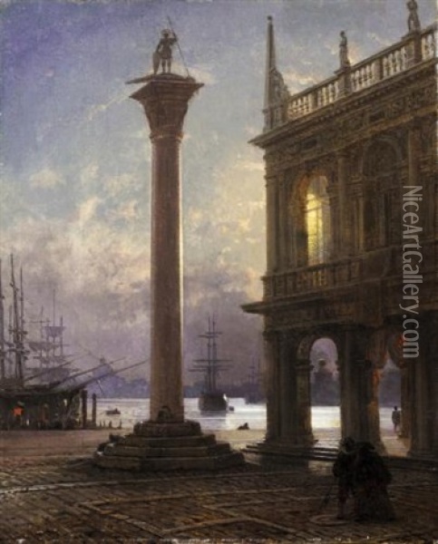 Piazzetta San Marco Oil Painting - Friedrich Nerly the Younger